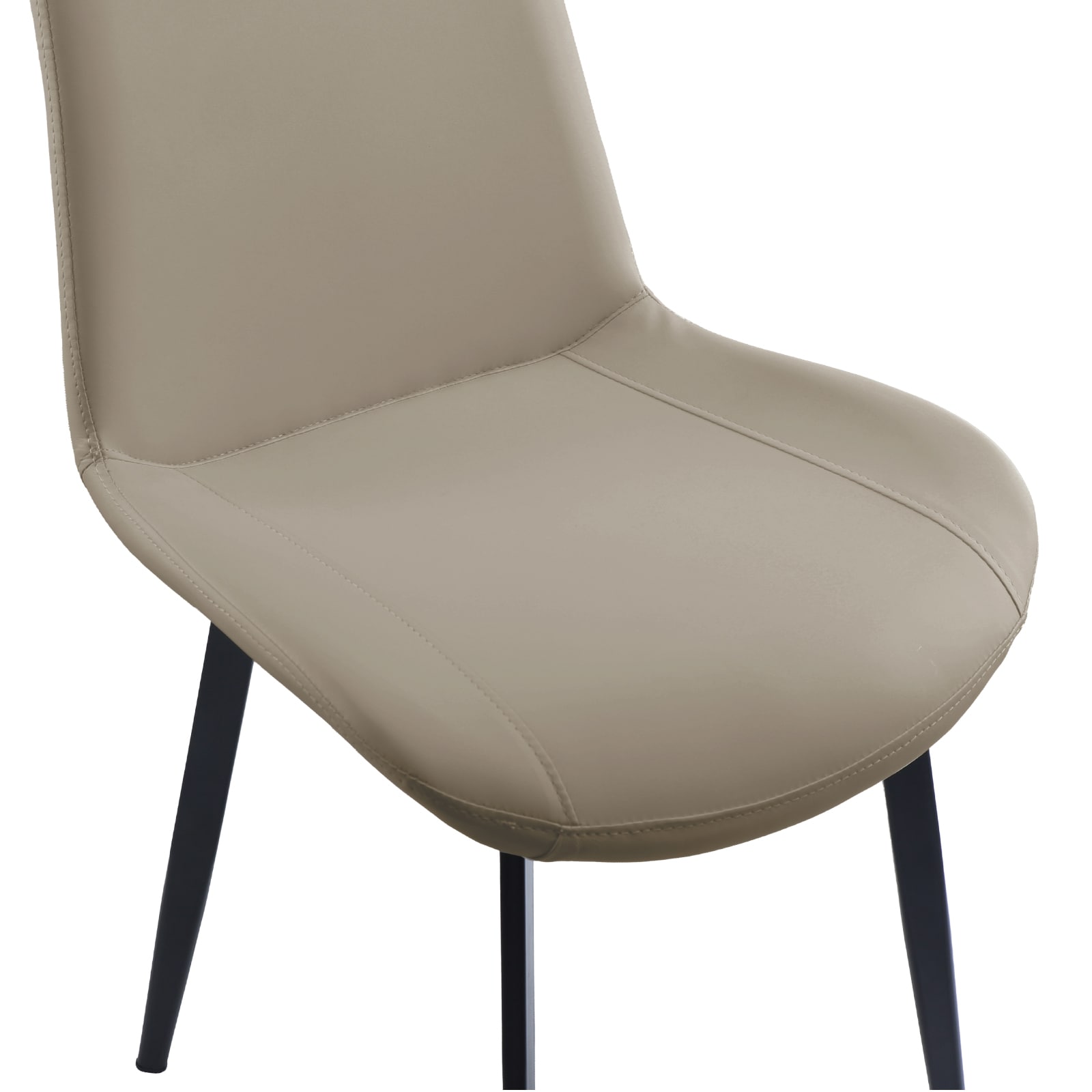 Tan PU Leather Dining Chair With Metal Legs, Modern Upholstered Chair Set Of 4 For Kitchen, Restaurant, Living, Meeting Room_voghion.com